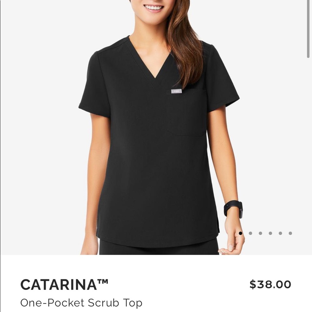 Figs Catrina Scrub Top- Black